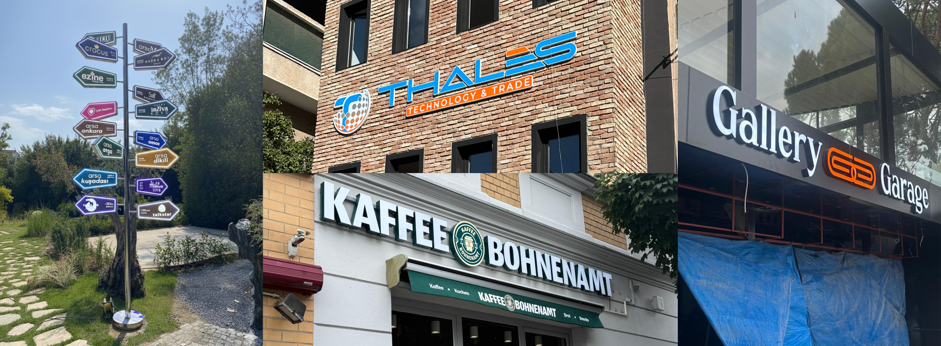 THALES signage installed on a building facade